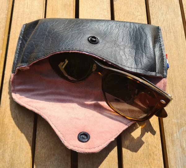 Etui à lunettes "Noir et rose"
