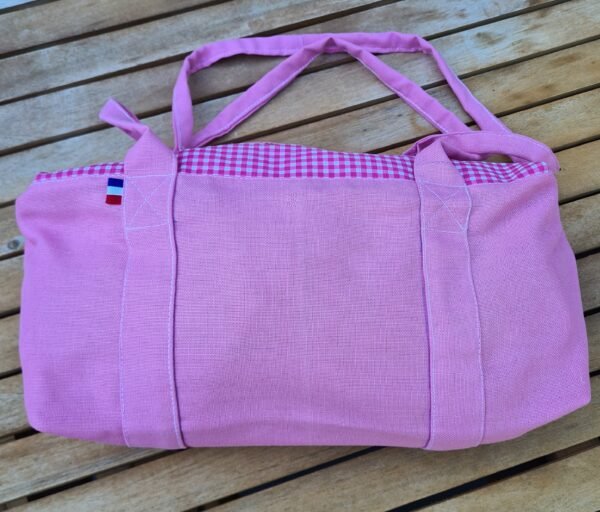 Sac polochon " Rose vichy"