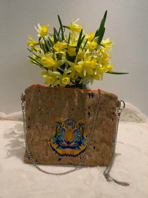 Sac liège broderie " Tigre"