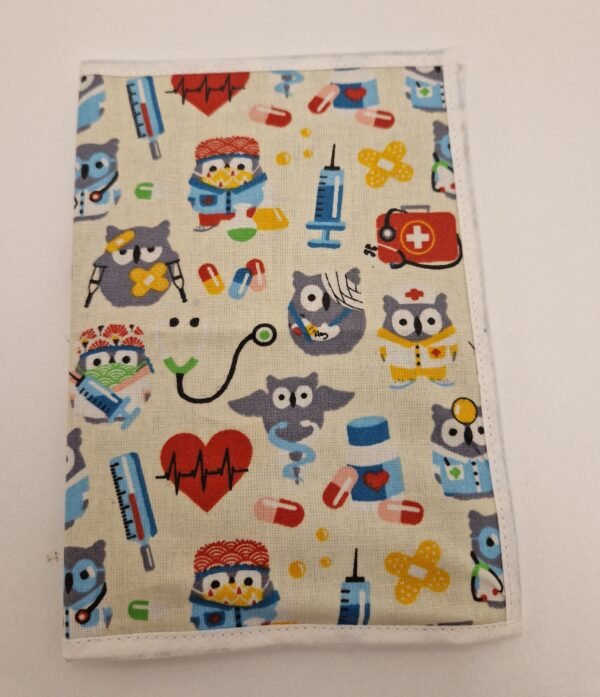 Porte ordonnances en tissu "enduit"