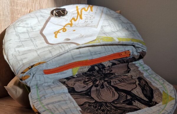 Sac Besace en Tissu : motif "feuille" – Image 3