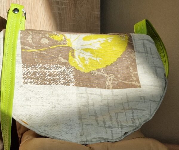 Sac Besace en Tissu : motif "feuille" – Image 2