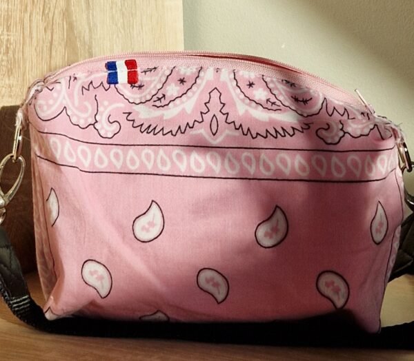 Petit sac bandana "Rose et blanc" – Image 2