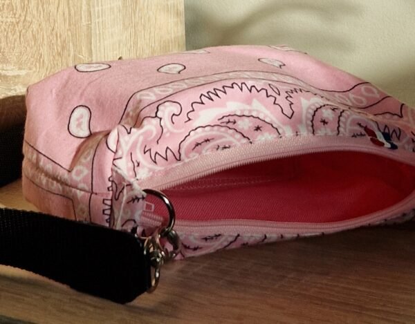 Petit sac bandana "Rose et blanc" – Image 4
