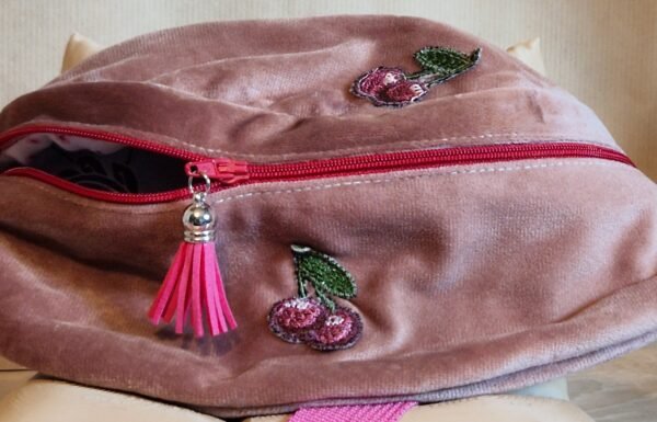 Sac Banane velours ras "Rose"