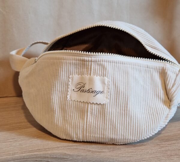 Sac Banane en velours " CREME " – Image 2