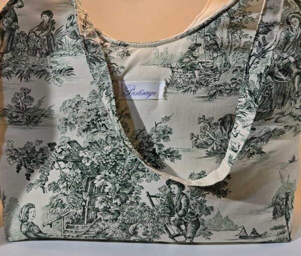 Grand cabas toile de Jouy